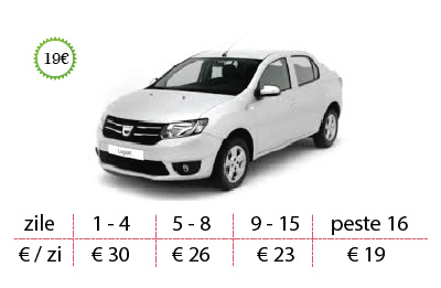 Inchirieri auto Dacia Logan de la 19 €/zi